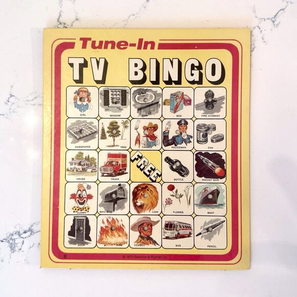 Vintage 1970 Tune-In TV Bingo Board Game — Selchow & Righter Complete Classic - Picture 11 of 16